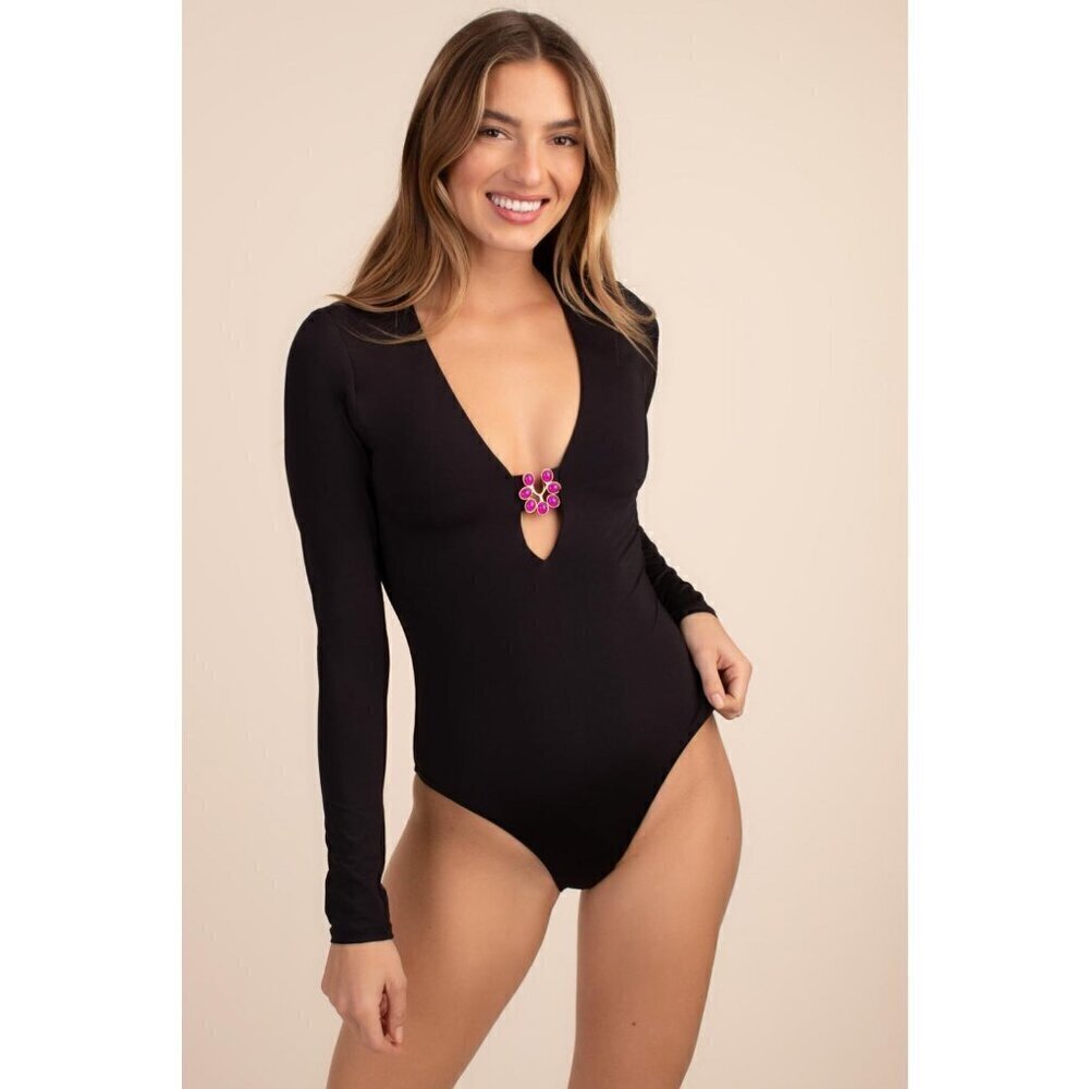💕TRINA TURK💕 Bijou Solid Paddle Suit ~ Black XS NWT